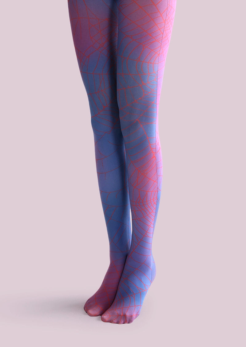 Spiderweb Rainbow Print Tights – Whimsical & Bold Pantyhose