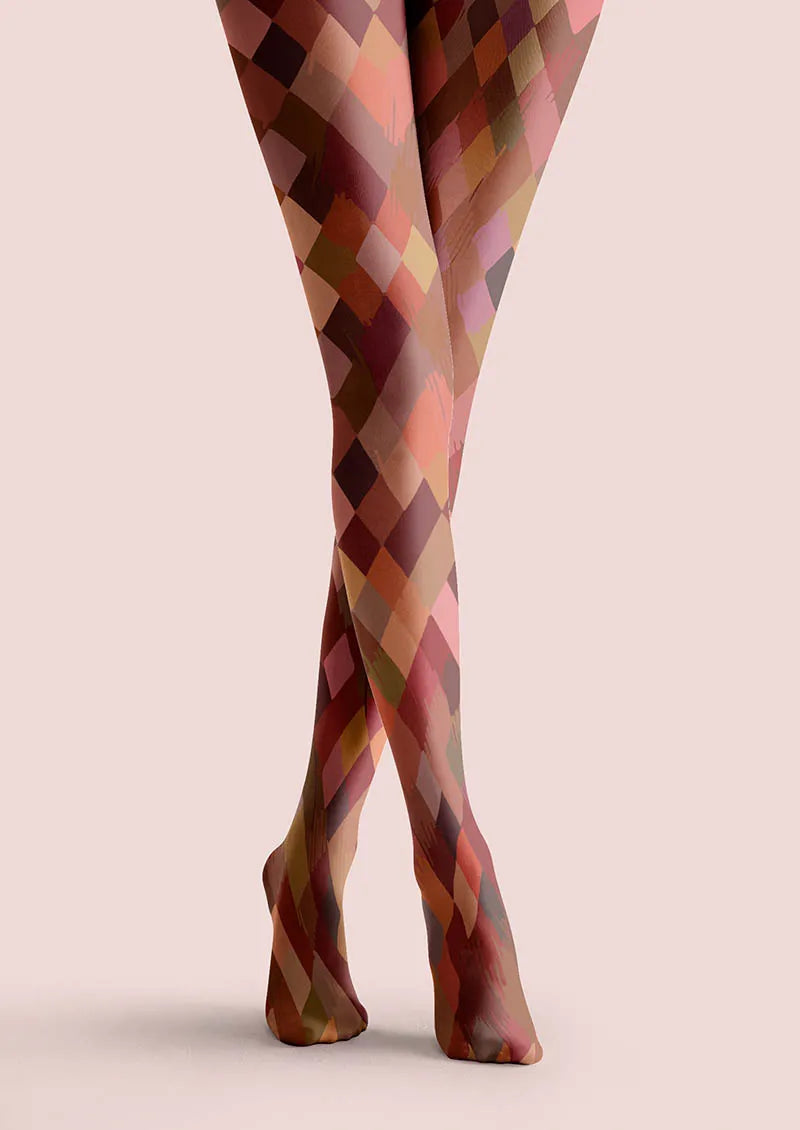 Arc Glow Tights – Geometric Art Pattern Pantyhose | Viken Plan – VikenPlan