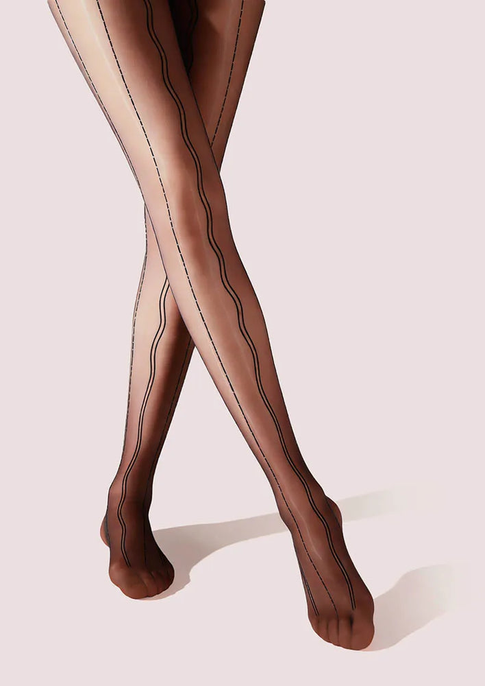 Radio Wave Lace Jacquard Tights – Advanced Patterns Pantyhose | Viken ...