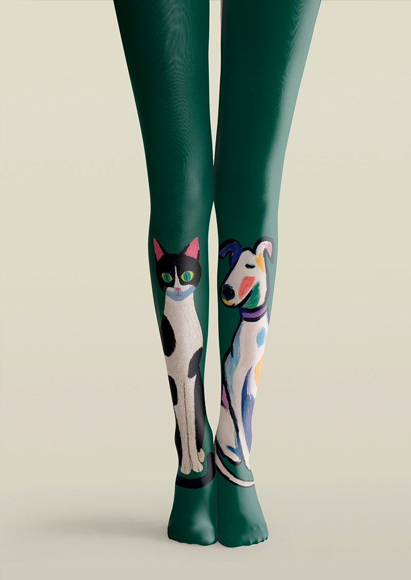 Viken Plan Cat & Dog Chromatic Gamut Tights Hosiery Pantyhose