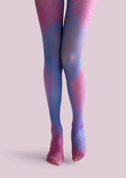Spiderweb Rainbow Print Tights – Whimsical & Bold Pantyhose