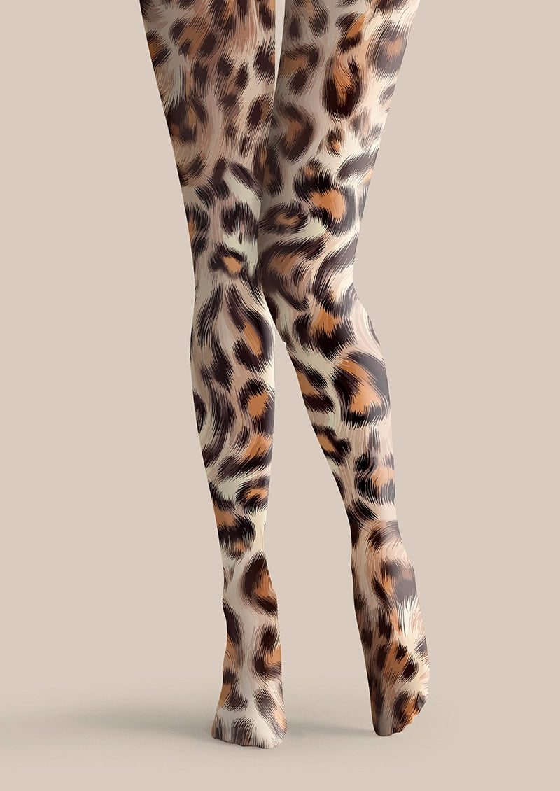 Viken Plan Classic Fashion Print Tights Personalized Pantyhose/Tights [Blazing Leopard Print]