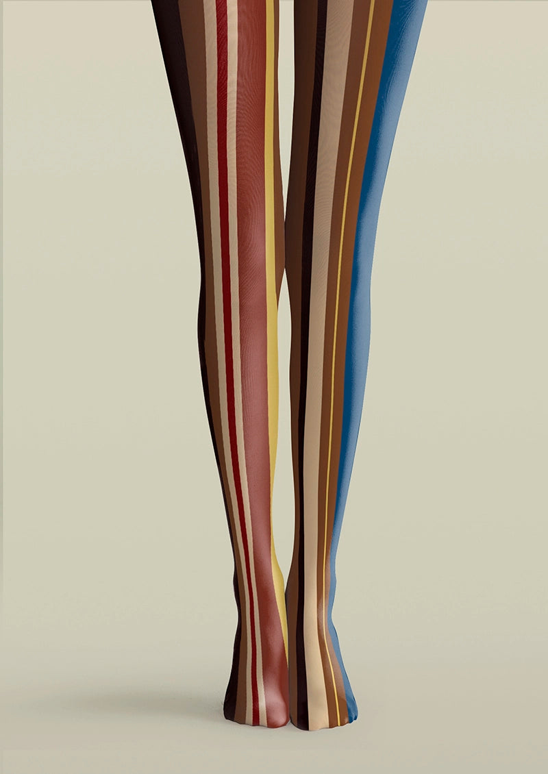 Viken Plan Yesterday Rhythm Retro Striped Tights Hosiery Pantyhose