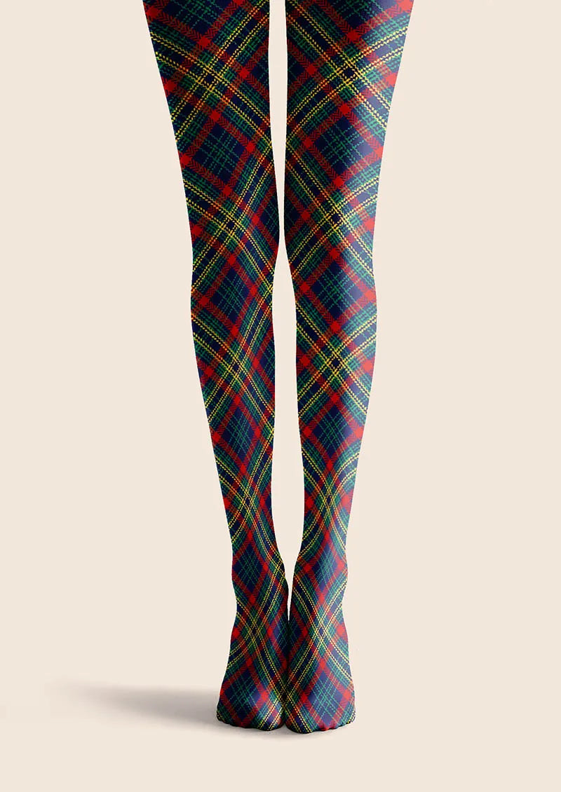 Viken Plan Christmas Emerald Tartan Chic Tights Hosiery Pantyhose