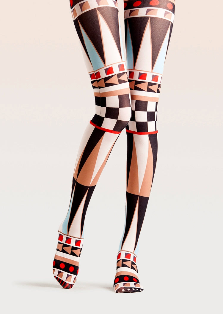 Viken Plan PopArt Print Boho Pantyhose/Tights [Gypsy check]