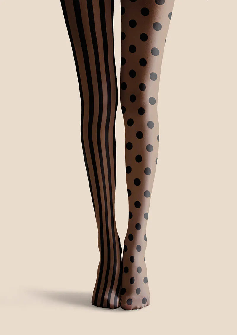 Viken Plan Latte Stripes Tights Hosiery Pantyhose