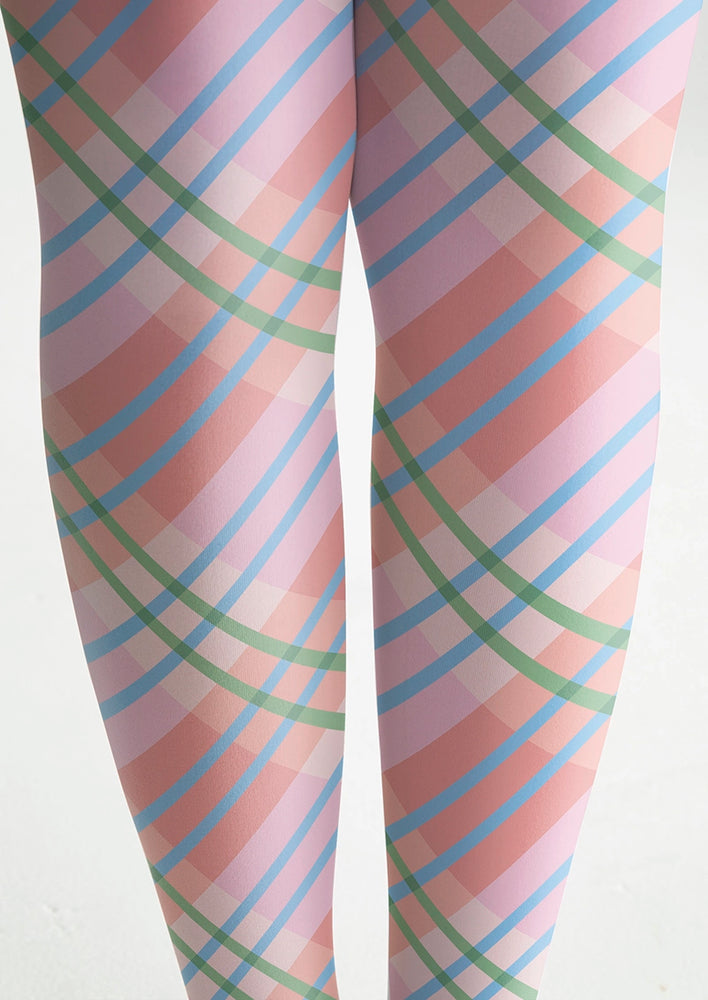 Spring Color Hosiery Spring Pastoral Checkered Tights Hosiery Pantyhose | Viken Plan – VikenPlan