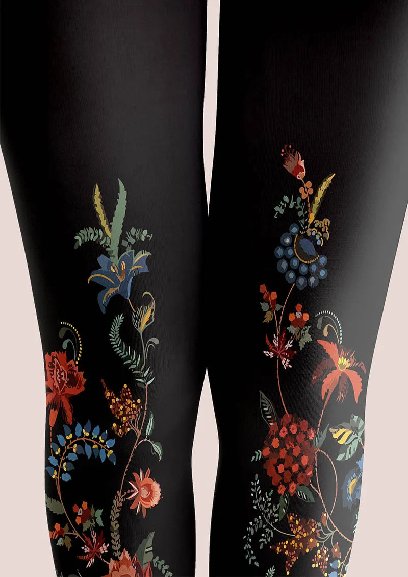 Exotic Floral Black Tights – Fun Art Graphic Pantyhose | Viken Exotic Floral Black Tights – Fun Art Graphic Pantyhose | Viken