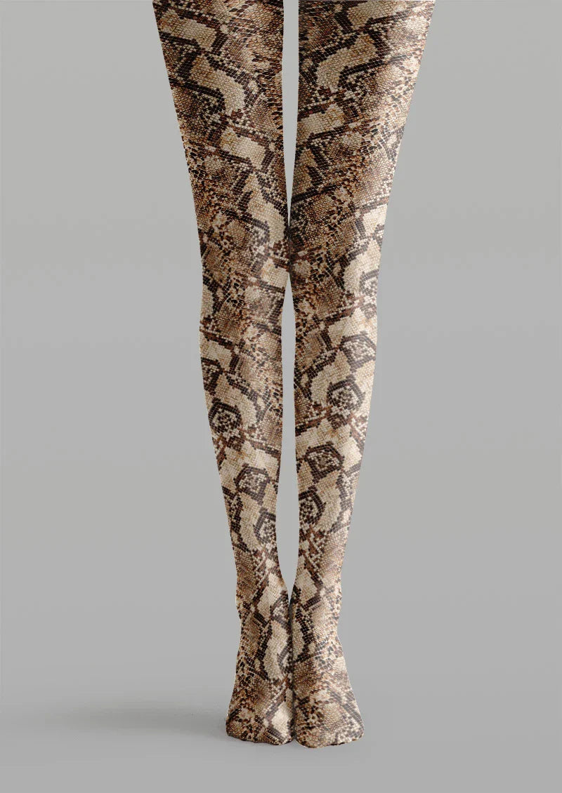Viken Plan Snake Print Tights Hosiery Pantyhose
