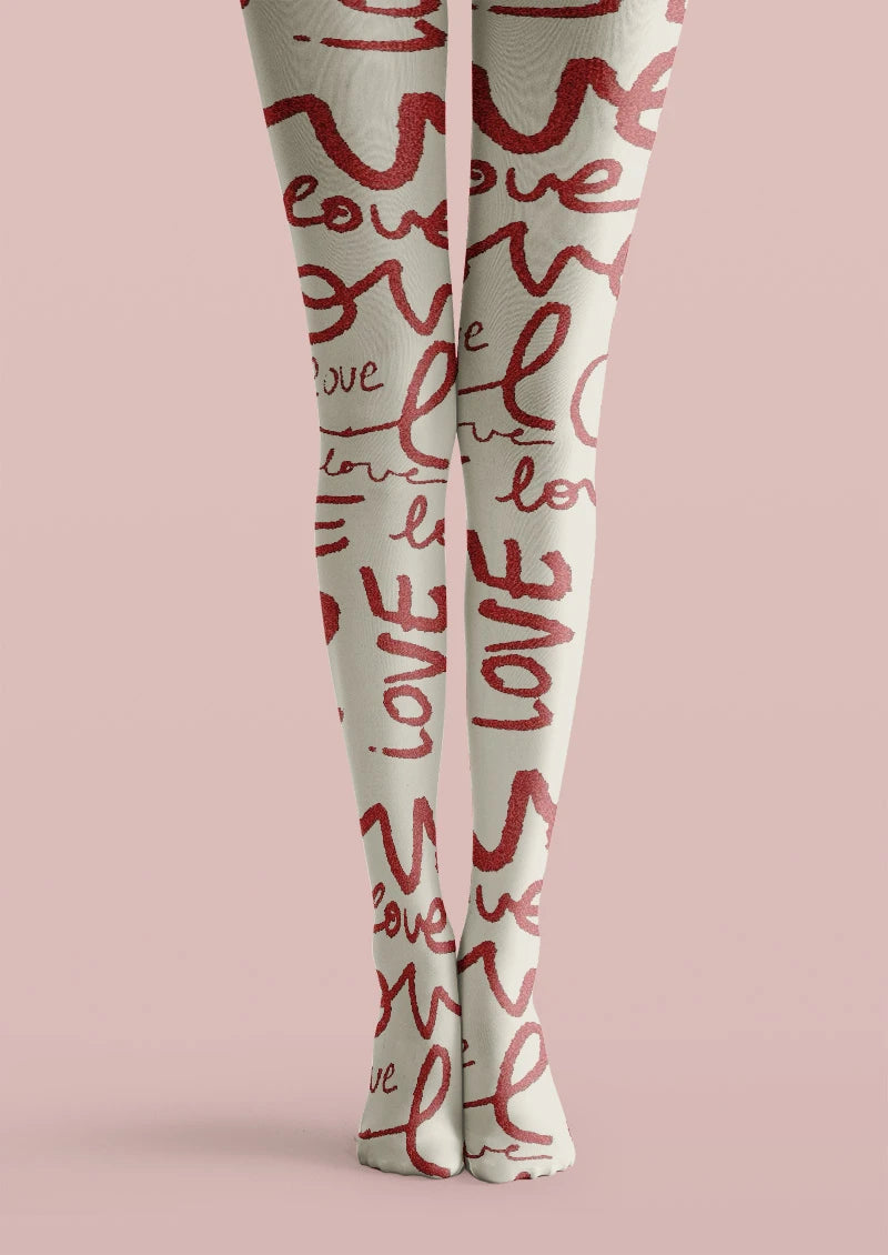 Viken Plan Love Script Tights Hosiery Pantyhose