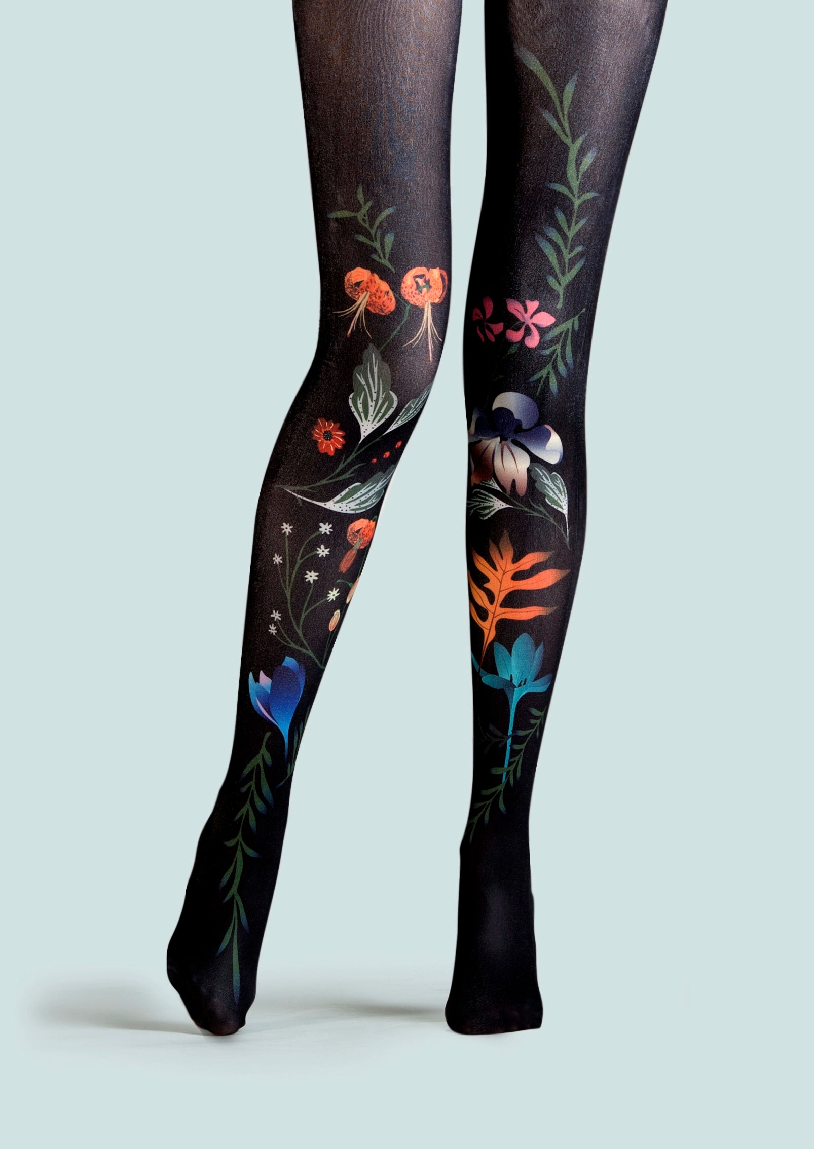 Viken Plan Figure art Print Tights Flower Pantyhose/Tights [Among the Bloom]