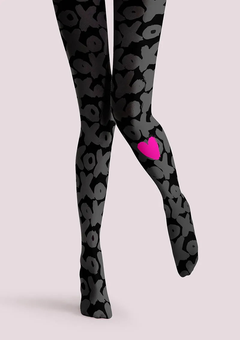 Viken Plan Valentine's Day Heartbeat Tights Hosiery Pantyhose