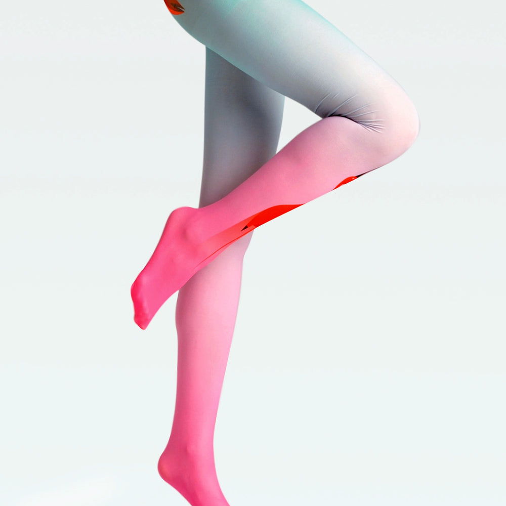 Vikenplan Red Crane in Azure | Colored Patterned Tights with Style ...