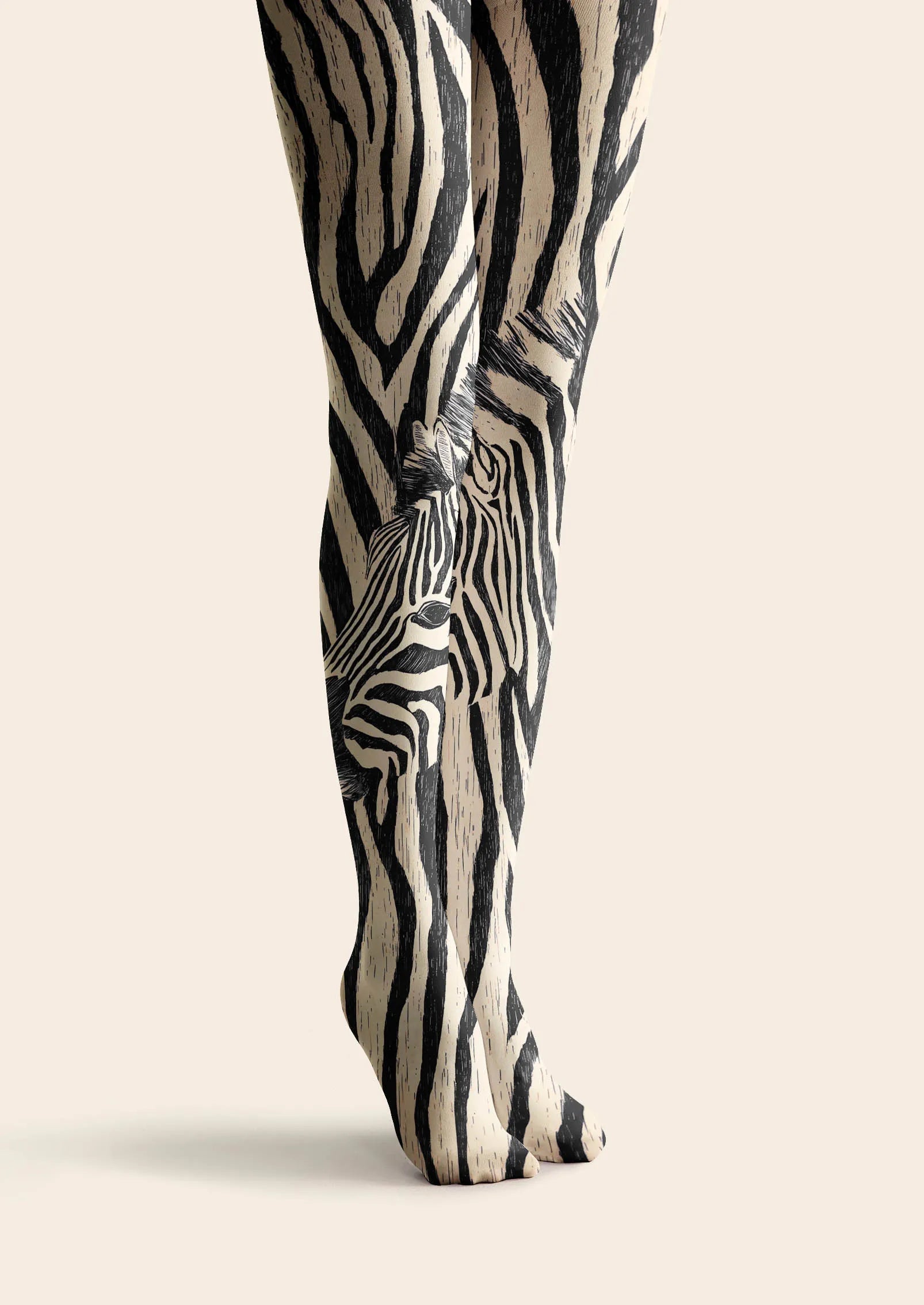 Viken Plan Fun art Print Tights Personality Pantyhose/Tights [Zebra Line]