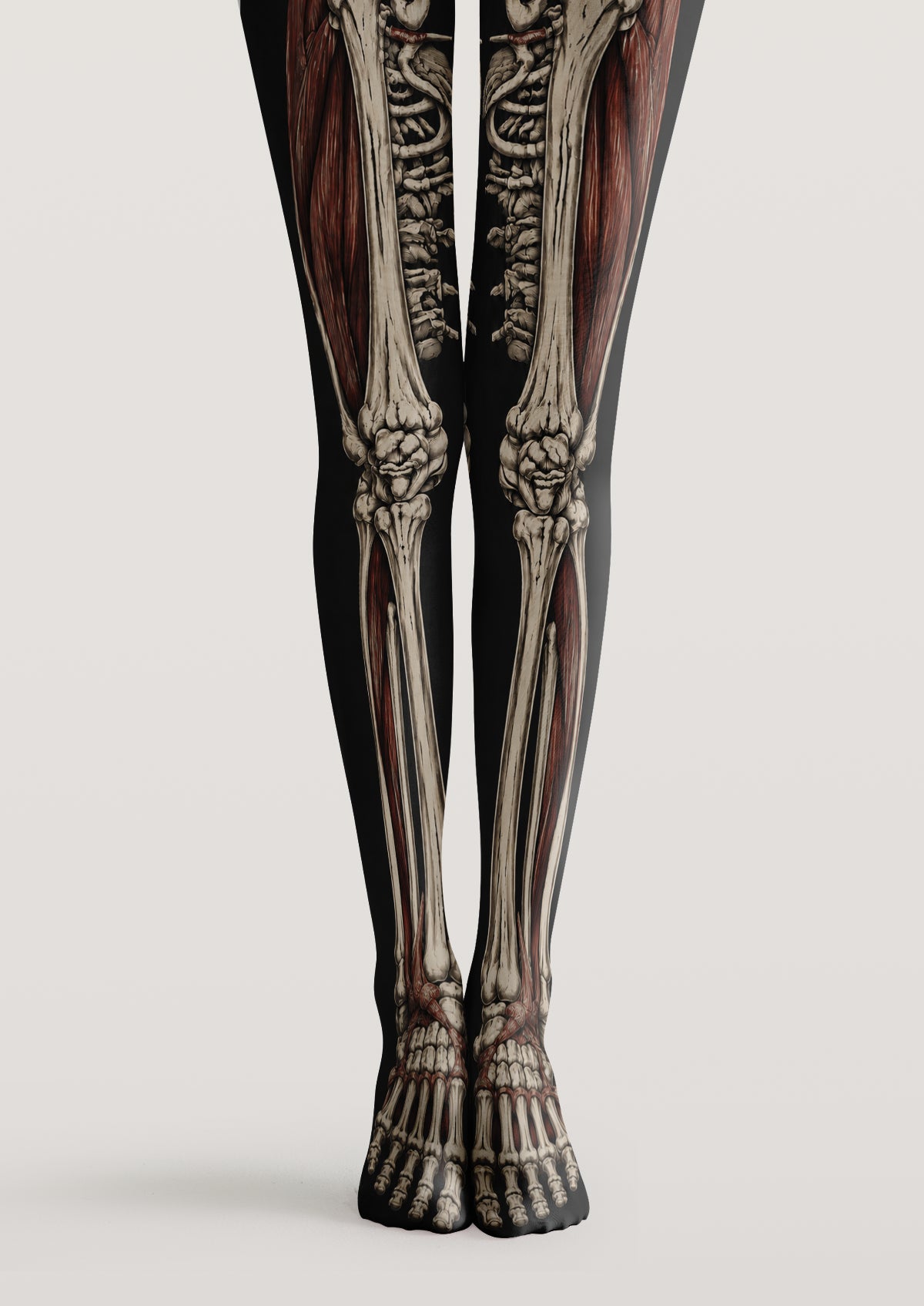 Viken Plan Anatomical Skeleton Graphic Printed Tights Hosiery Pantyhose