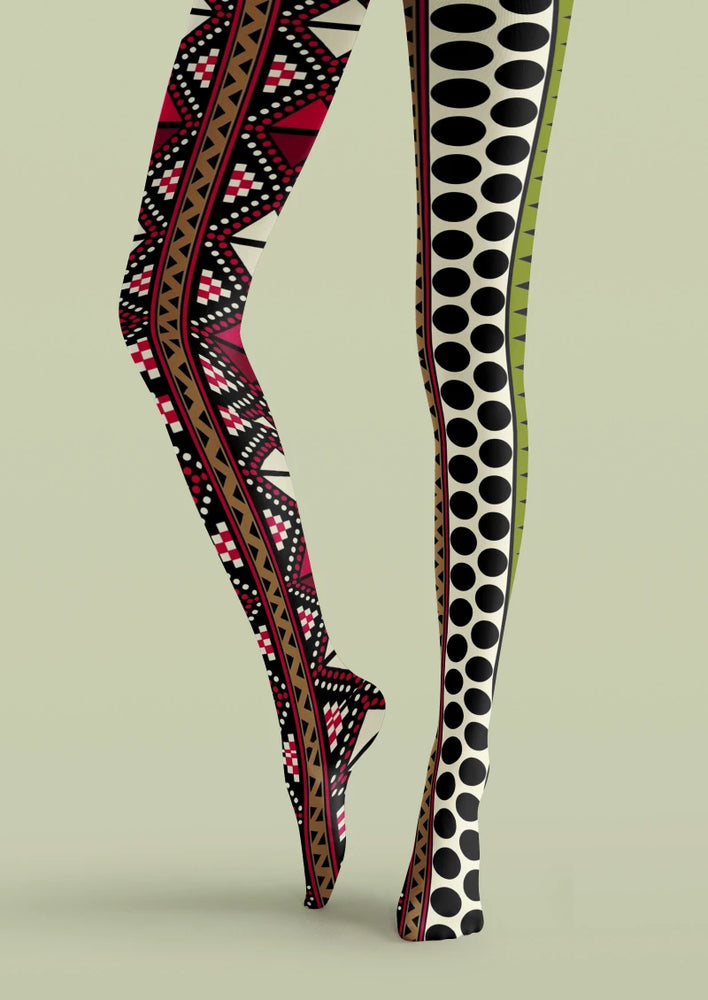 Ethnic Geometric Tights - Geometric shape Pantyhose | Viken Plan ...