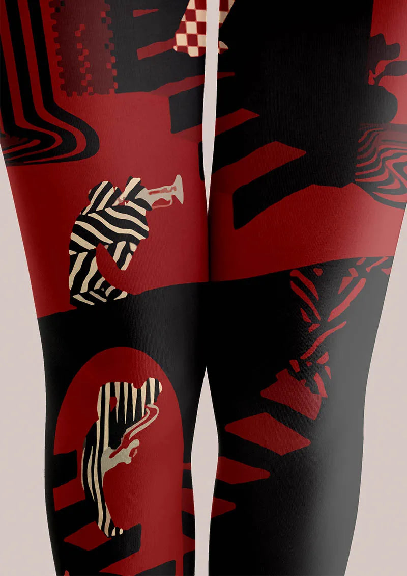 Rock Lines Tights – Fun Art Graphic Pantyhose | Viken Plan – VikenPlan
